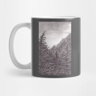 Dark Forest and grey sky Mug